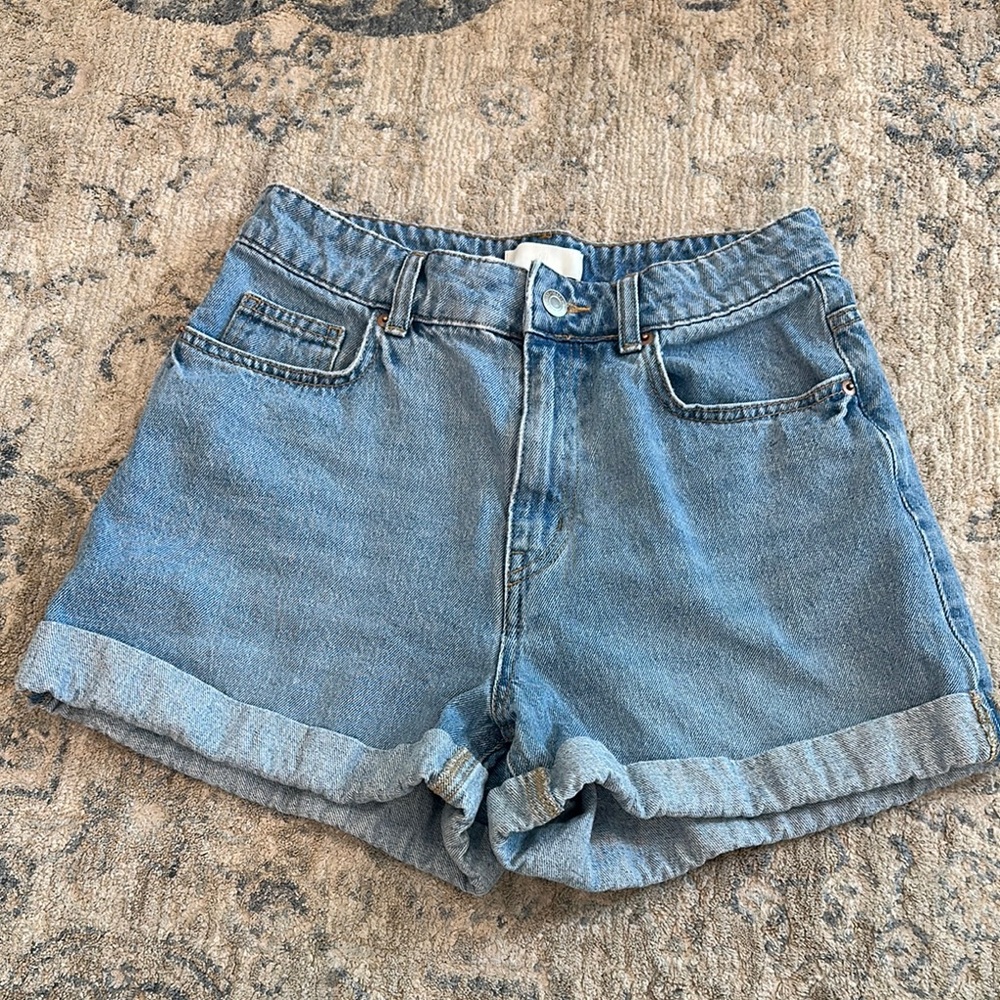 H&M Blue Jean Shorts with Rolled Cuffs